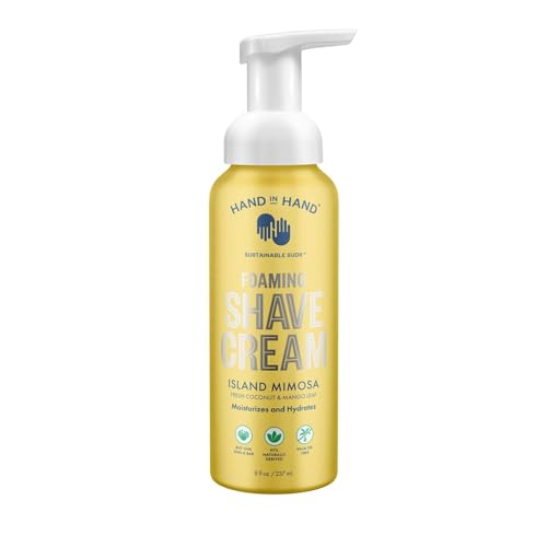 Hand in Hand Shaving Cream for Women - Moisturizing, Vegan, No Parabens, Island Mimosa - 8oz
