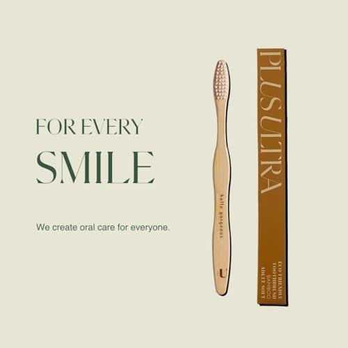 Plus Ultra Bamboo Toothbrush - Dentist-Approved, Soft Bristles, Positive Affirmation - 12 Pack