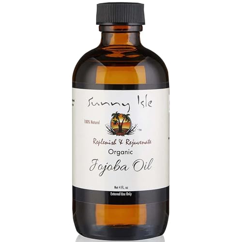 Sunny Isle Jojoba Oil - 100% Pure Moisturizing Carrier Oil for Hair, Skin, & Nails - 4oz