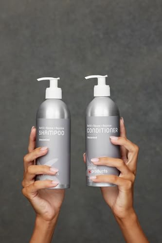 Gentle Hair Care Shampoo & Conditioner Set - Vegan, Cruelty Free, Refillable - 16oz Each
