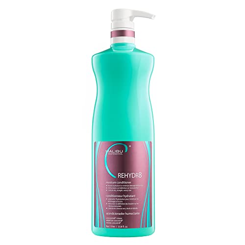 Malibu C REHYDR8 Conditioner - Hydration Boost, Revives Dry Hair, Vegan - 33.8oz