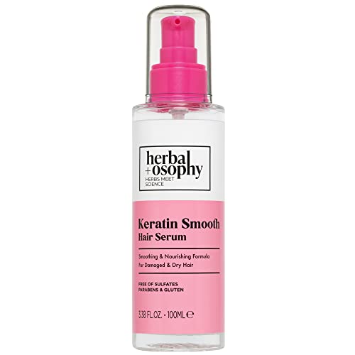Herbalosophy Hair Serum - Nourishing Keratin Formula for Damaged Hair, Vegan - 3.38oz