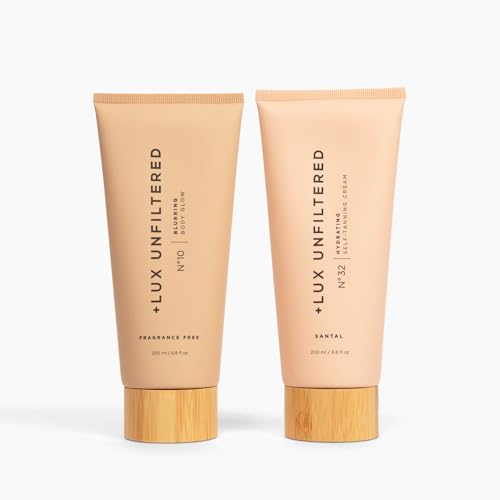 + Lux Unfiltered Self Tanner Set - Hydrating Glow, Vegan & Cruelty-Free - Santal, 10oz