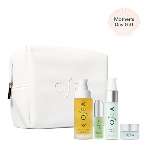 OSEA Skincare Set - Hydrating Essentials, Vegan & Cruelty-Free - 4-Piece Travel Kit