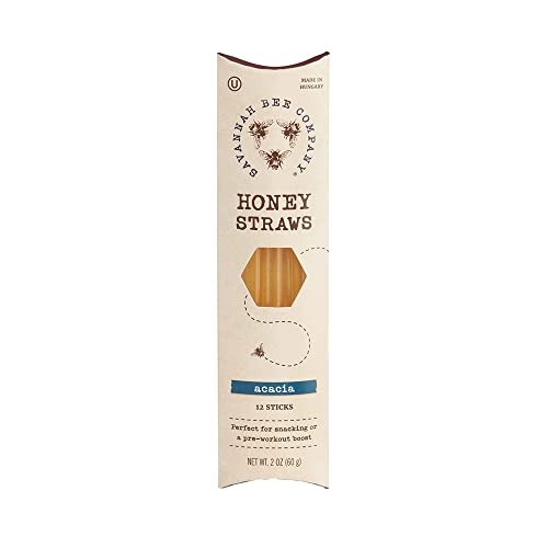 Savannah Bee Company Honey Straws - Pure Acacia Honey, Gluten Free, Kosher - 12 Pack