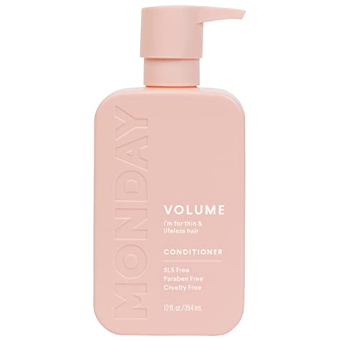 MONDAY HAIRCARE Volume Conditioner - Hydrates Thin, Oily Hair with Coconut Oil & Ginger - 12oz