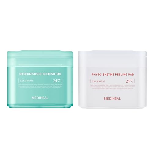 MEDIHEAL Toner Pad - Blemish Care, Natural Exfoliation, Hypoallergenic - 100 Vegan Pads