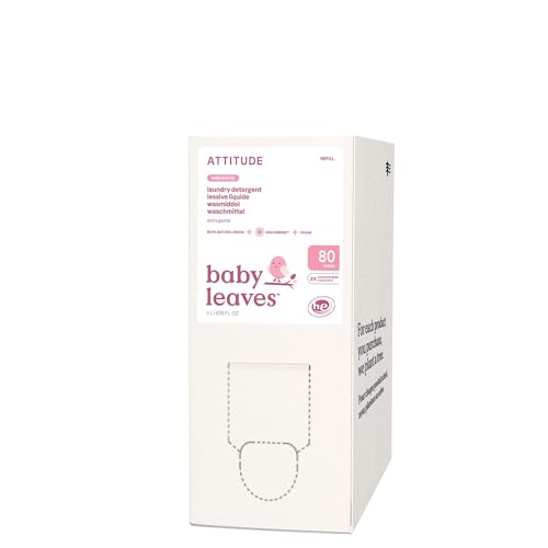 ATTITUDE Baby Laundry Detergent - EWG Verified, Plant-Based, Vegan, Unscented - 80 Loads, 67.6 Fl Oz