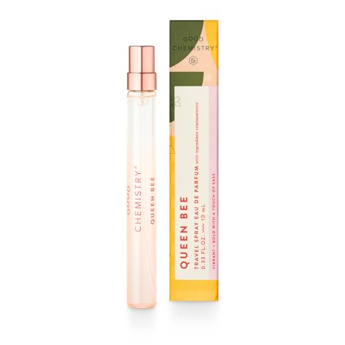 Good Chemistry Queen Bee Perfume - Floral & Fruity Notes, Vegan & Cruelty-Free - Travel Spray