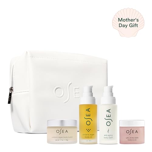 OSEA Body Care Set - Nourishing 4-Piece Kit with Vegan Leather Pouch - Ideal for Gifting