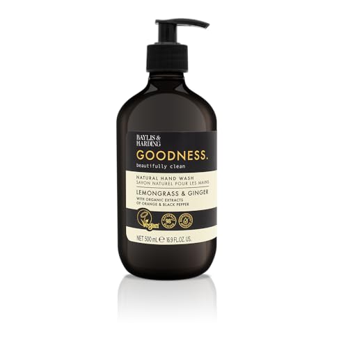 Baylis & Harding Liquid Hand Soap - 98% Organic, Vegan, Recyclable, Lemongrass & Ginger - 16.9oz