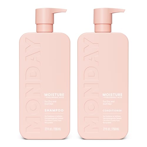 MONDAY HAIRCARE Moisture Shampoo & Conditioner Set - Hydrates Dry, Coarse Hair, 27oz Each