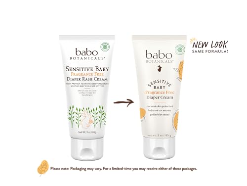 Babo Botanicals Diaper Cream - Soothing 25% Zinc Oxide, Calendula & Shea - EWG Verified - 3oz