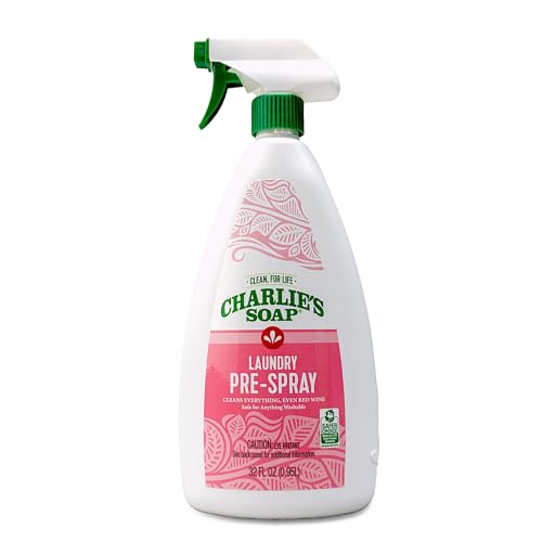 Charlie's Soap Stain Remover - Plant-Based, Safe for All Fabrics, Pre-Treat Stains - 32 fl oz