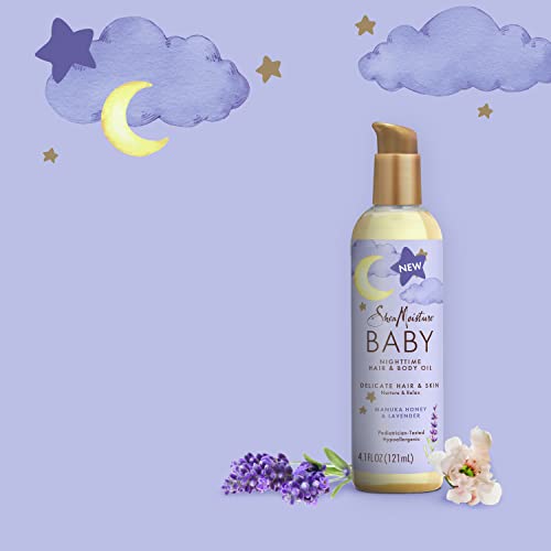 SheaMoisture Baby Body Oil - Moisturizes Delicate Skin & Hair, Manuka Honey & Lavender - 4.1oz