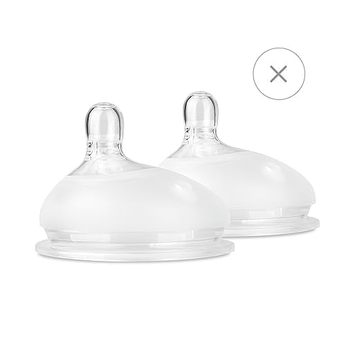 Olababy Gentle Bottle Replacement Nipples - Easy Latching, Anti-Colic, 100% Non-Toxic - 2 Pack