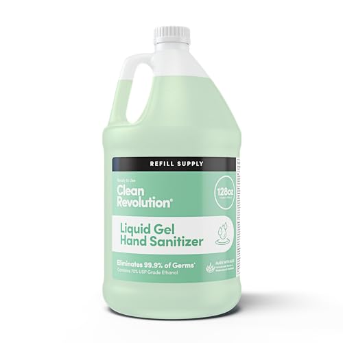 Clean Revolution Hand Sanitizer - 99.9% Germ Elimination, Aloe & Vitamin E, 128 Fl Oz Refill