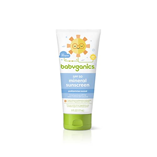 Babyganics Sunscreen Lotion SPF 50 - Broad Spectrum UVA/UVB Protection, Organic Oils - 6oz