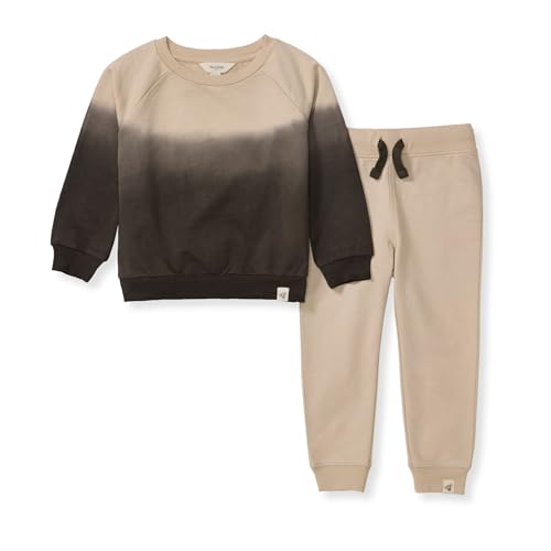 Burt's Bees Baby Boys' Shirt & Pant Set - Soft, GOTS Certified Organic Cotton, Delicate Doe Dip Dye