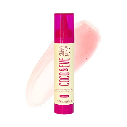 Coco & Eve Bronzing Face Drops - Hydrating Self Tanner with Hyaluronic Acid, 1 fl oz