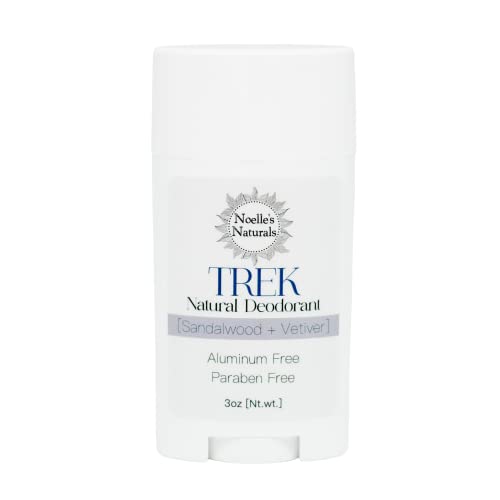Trek Sandalwood + Vetiver Deodorant - Natural Formula, No Aluminum or Parabens - 3.4oz
