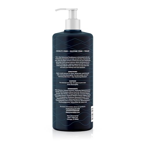 Oars + Alps Men's Conditioner - Deep Hydration, Kelp & Algae Extracts, Fresh Ocean Splash - 32 Fl Oz