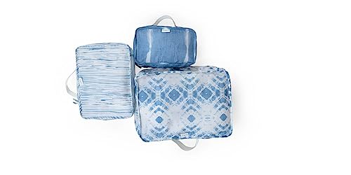 Pure Sage Travel Packing Cubes - Versatile Organizers, Recycled Polyester - Indigo, 3 Sizes