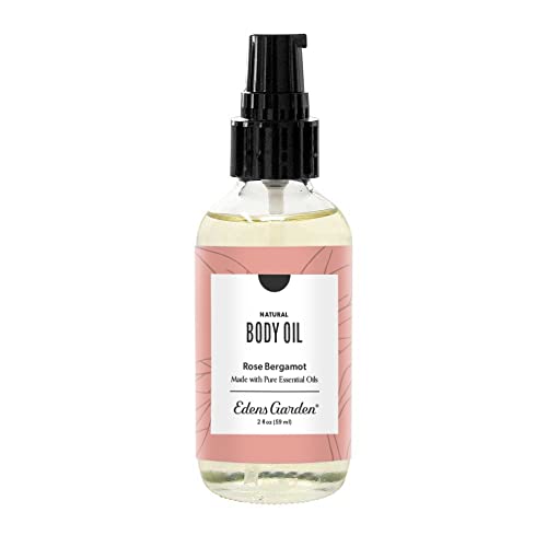 Edens Garden Body Oil - Hydrating Rose Bergamot Blend with Essential Oils for Radiant Skin - 2 oz