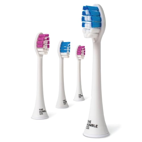 The Humble Co. Plant-Based Toothbrush Heads - Combat Plaque & Bad Breath, 4pk for Sonicare