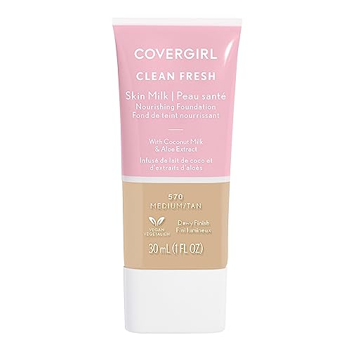 COVERGIRL Skin Milk Foundation - Hydrating Coconut & Aloe, Light Coverage - Medium/Tan, 1 Count