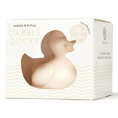 Dabble & Dollop Ducky Toy Teether - Latex-Free, Dishwasher Safe, Non-Toxic, Made in USA