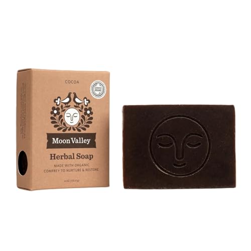 Moon Valley Organics Chocolate Comfrey Soap - Revitalizing Antioxidants, USDA Organic - 4 oz
