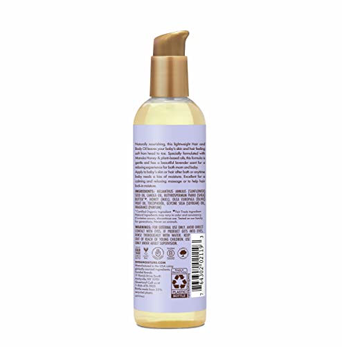 SheaMoisture Baby Body Oil - Moisturizes Delicate Skin & Hair, Manuka Honey & Lavender - 4.1oz