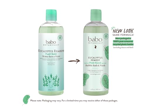 Babo Botanicals Eucalyptus Remedy Kids Shampoo & Body Wash - Soothing, EWG Verified - 8oz