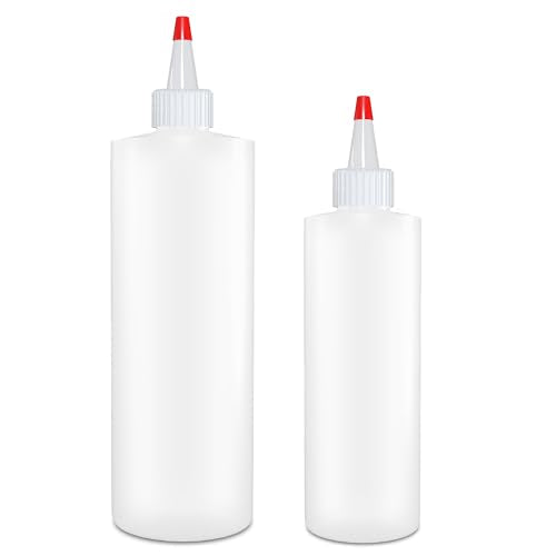 BRIGHTFROM Squeeze Bottles - BPA-Free, Leak-Proof, Multi-Purpose for Condiments & Crafts - 16 & 8 oz