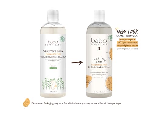 Babo Botanicals Baby Bubble Bath & Wash - Nourishing Aloe & Shea Butter, EWG Verified - 8oz