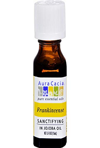 Aura Cacia Essential Oil - Skin Revitalizing Frankincense & Jojoba, 0.5 oz for Aging Skin