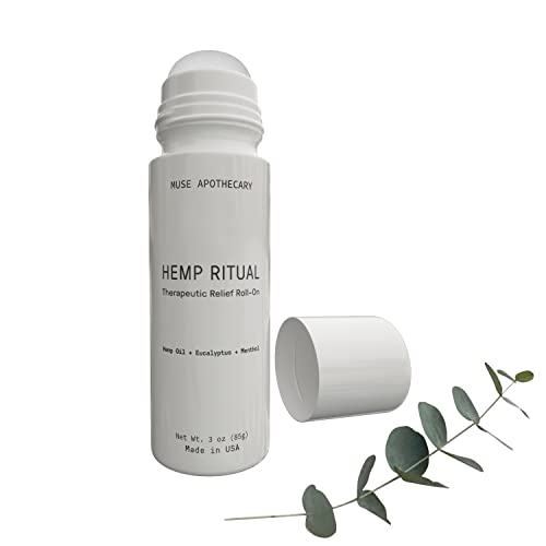Muse Apothecary Hemp Ritual Muscle Balm - Therapeutic Relief, USDA Organic Hemp Oil - 3oz