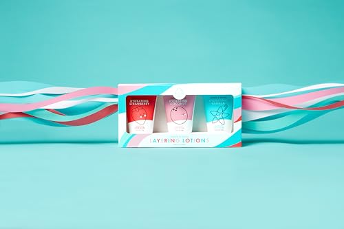 Dabble & Dollop Body Lotion Set - Hydrating Strawberry, Coconut & Vanilla, All-Natural - 3 Pack