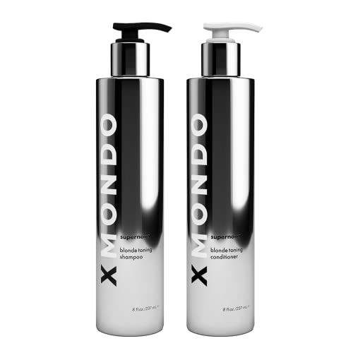 XMONDO Hair Supernova Blonde Shampoo & Conditioner Set - Tones Down Yellow, Vegan - 8 fl Oz, 2pc