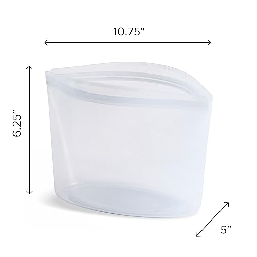 Stasher Silicone Reusable Food Storage Bag - Leak-free, BPA Free, Dishwasher Safe - 6-Cup