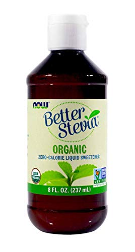 NOW Foods Organic BetterStevia Liquid Sweetener - Zero-Calorie, Vegan, Non-GMO - 8oz, 2-Pack
