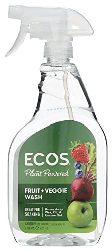 Earth Friendly Products Fruit & Veggie Wash - Removes Wax & Dirt, No Aftertaste - 22 fl oz