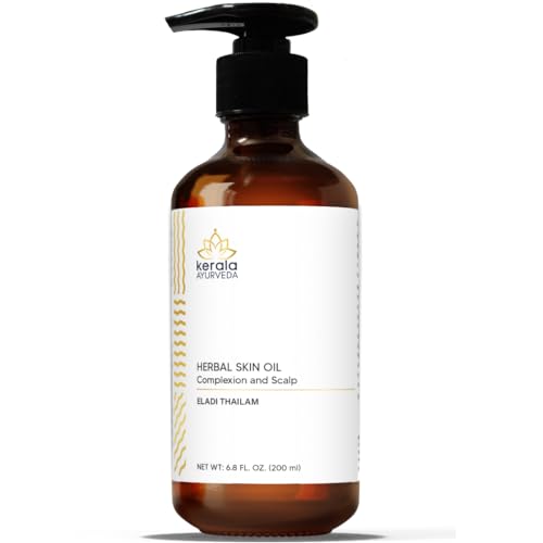 Kerala Ayurveda Herbal Skin Oil - Promotes Radiant Skin & Scalp Health, 100% Natural - 6.76 Fl Oz