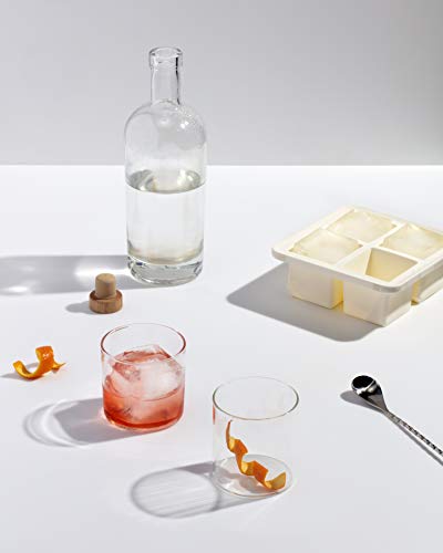 W&P Peak Silicone Ice Tray - BPA-Free, Easy Release, Freshness Lid - Charcoal, 4 Large Cubes