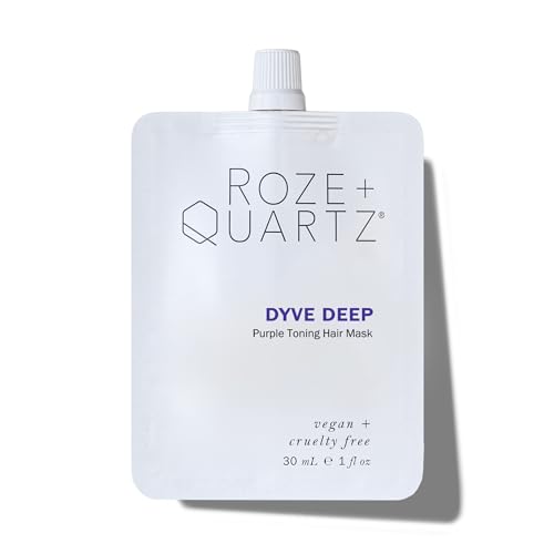 Roze + Quartz® Dyve Deep Hair Mask - Purple Toning + Moisture Repair for Blonde & Silver - 1oz