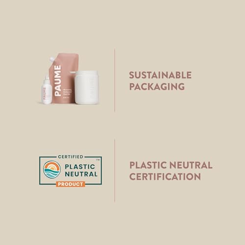 PAUME Antibacterial Hand Sanitizer - Nourishing & Moisturizing, Vegan - 3oz Travel & 17oz Refill