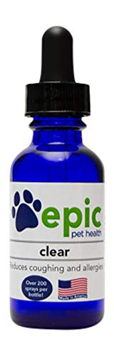 Clear Pet Supplement - Reduces Allergies & Coughing Naturally, 100 Servings - 1oz Dropper