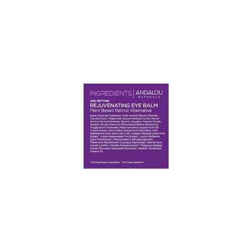 Andalou Naturals Eye Cream - Hydrating Bakuchiol Balm for Fine Lines, Non-GMO - 0.45 OZ