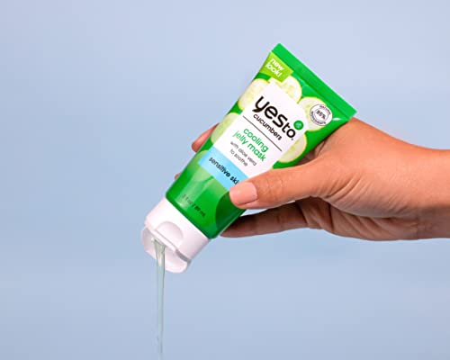 Yes To Cucumber Face Mask - Hydrating Gel for Sensitive Skin with Antioxidants - 3 Fl Oz